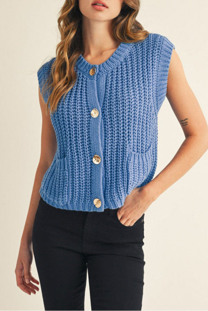 Casual Knitted Button Vest