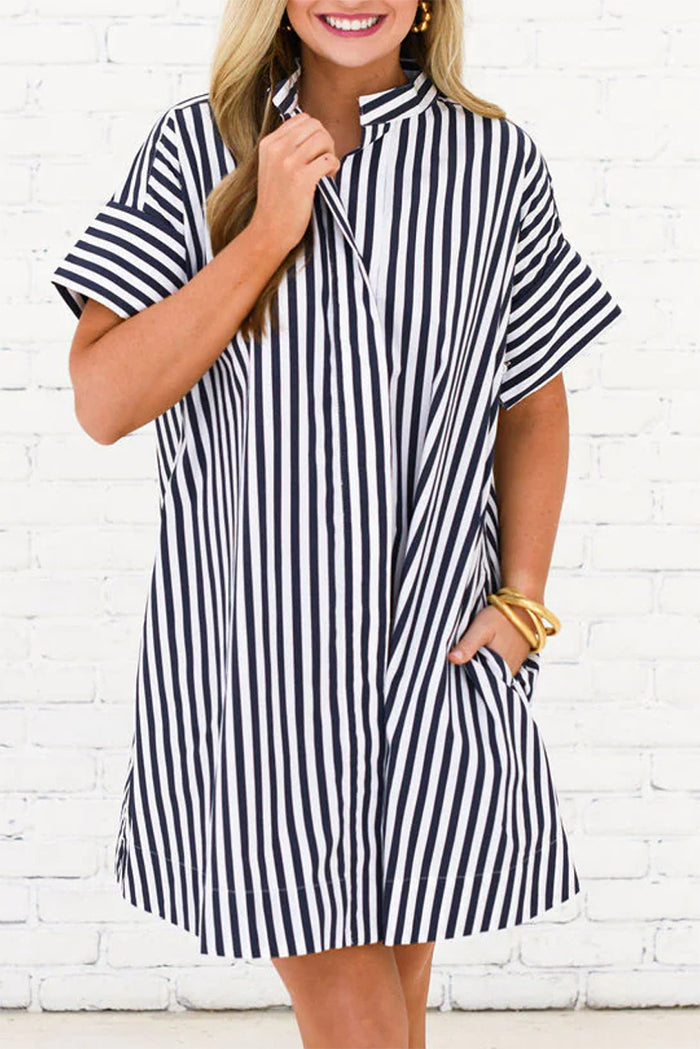 Versatile Pocket Shirt Dress