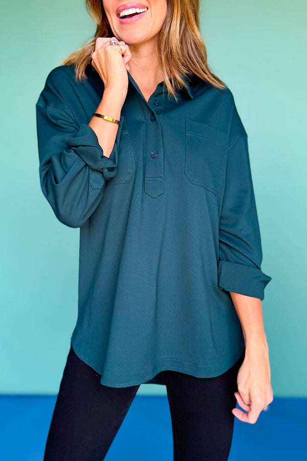 Collaredd Front Pocket Top