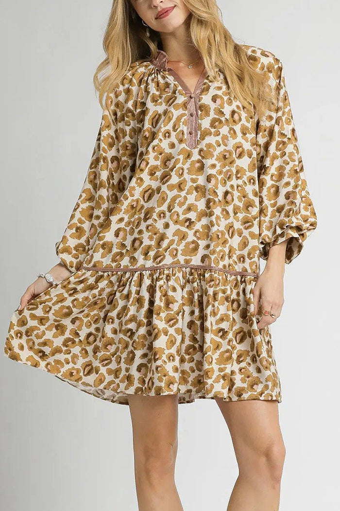 Leopard Print Tiered Dress