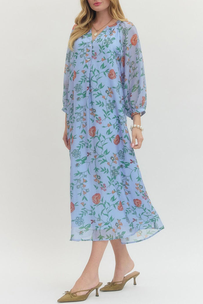 Floral Button Front Dress