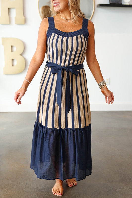 Casual Knit Striped Dress