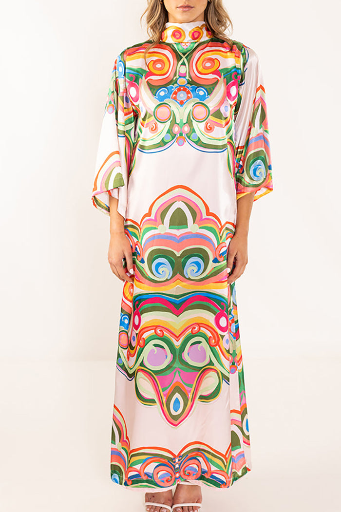 Reversible Colorful Print Maxi Dress