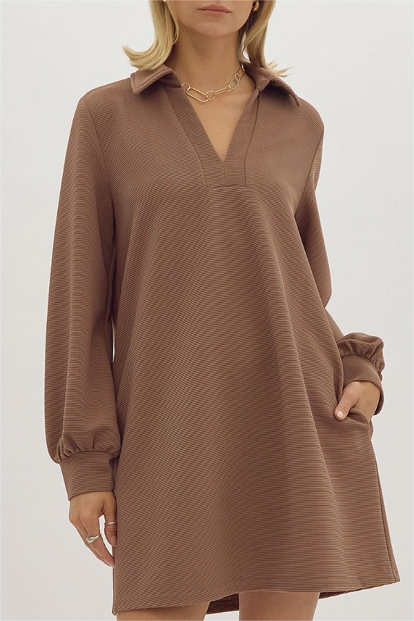 Casual Solid Color Pocket Dress