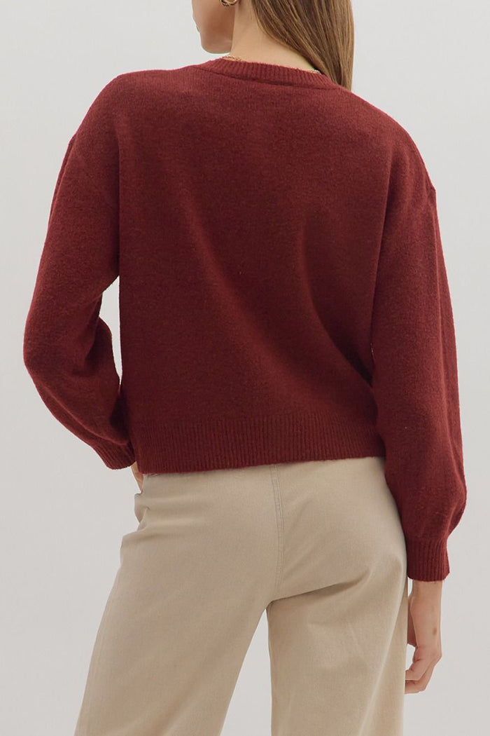 Casual Floral Embroidery Knit Cardigan