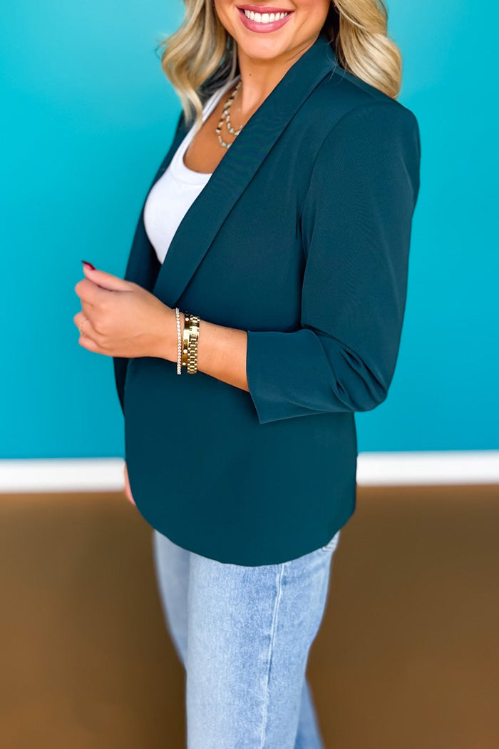 Open Front Contrast Liner Blazer