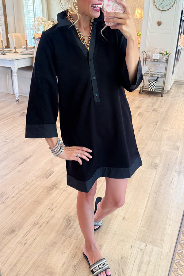 Solid Color Shirt Dress