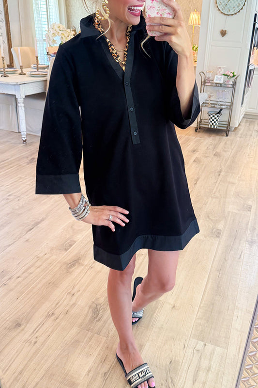 Solid Color Shirt Dress