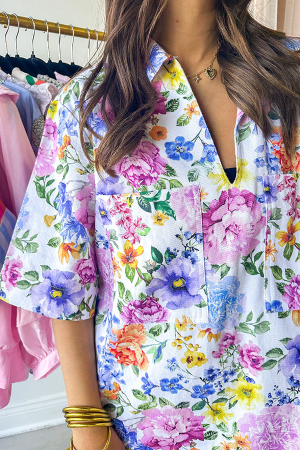Casual Pocket Floral Dress