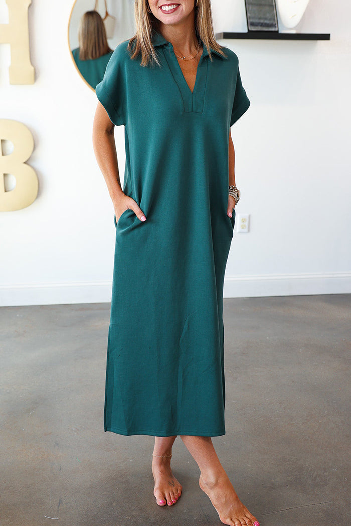 V-Neck Pocket Maxi Dress