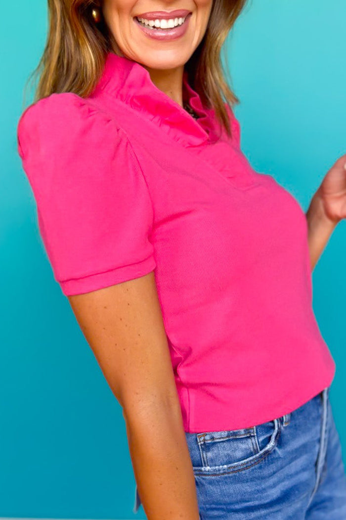 Casual Ruffle Collar Top