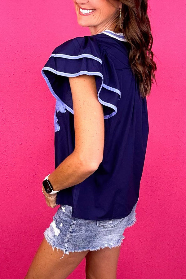 Ruffles Sleeve Floral Top