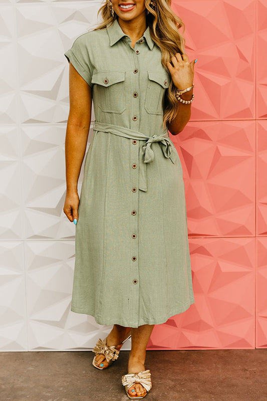 Tie Button Up Dress
