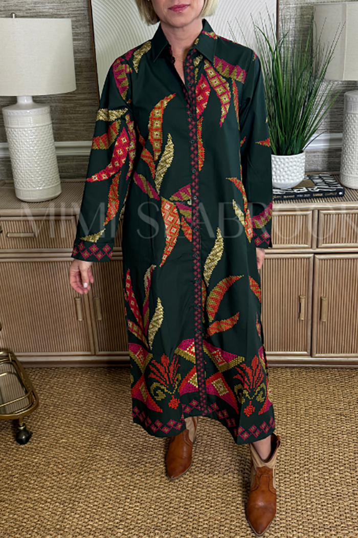 Casual Forest Print Dress