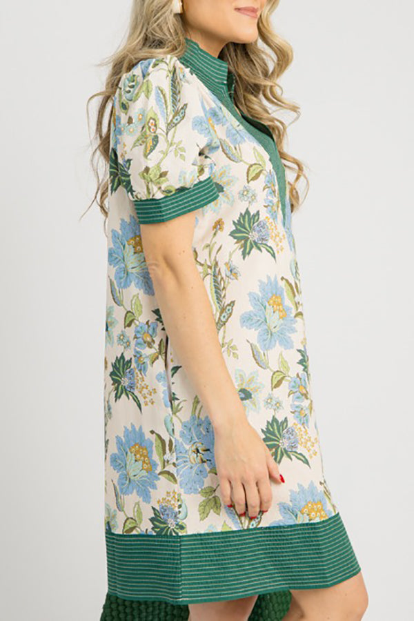 Casual Pocket Floral Dress