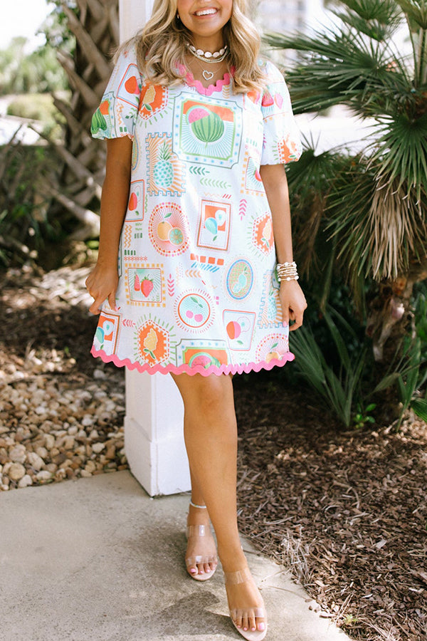 Floral Printed Puff SleeveDress