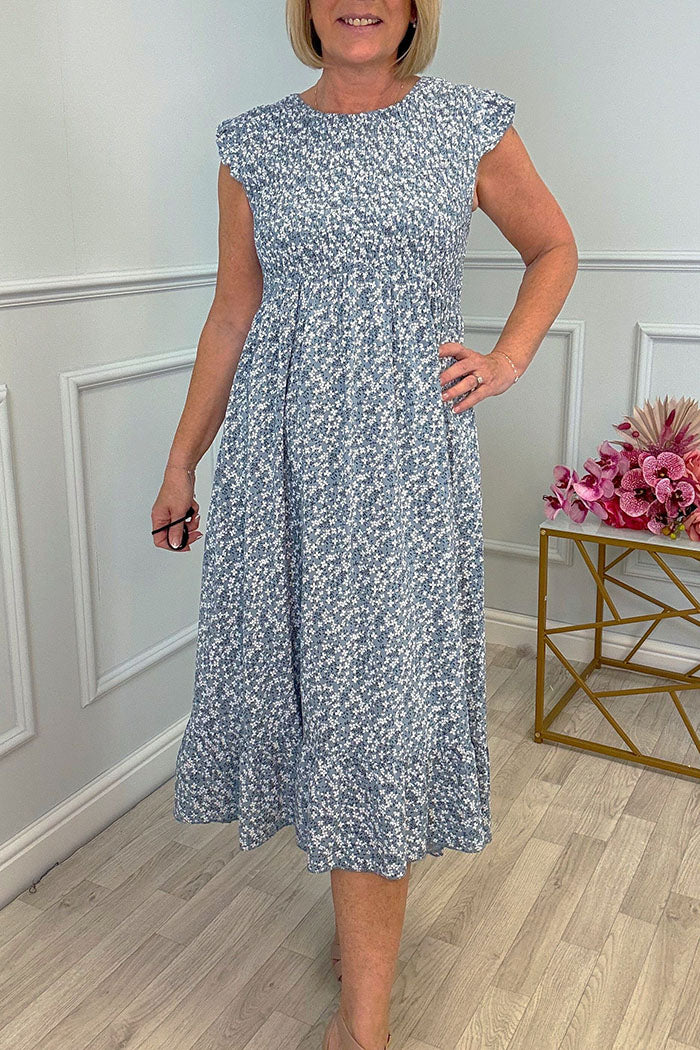 Floral Ruffle Sleeve Dress