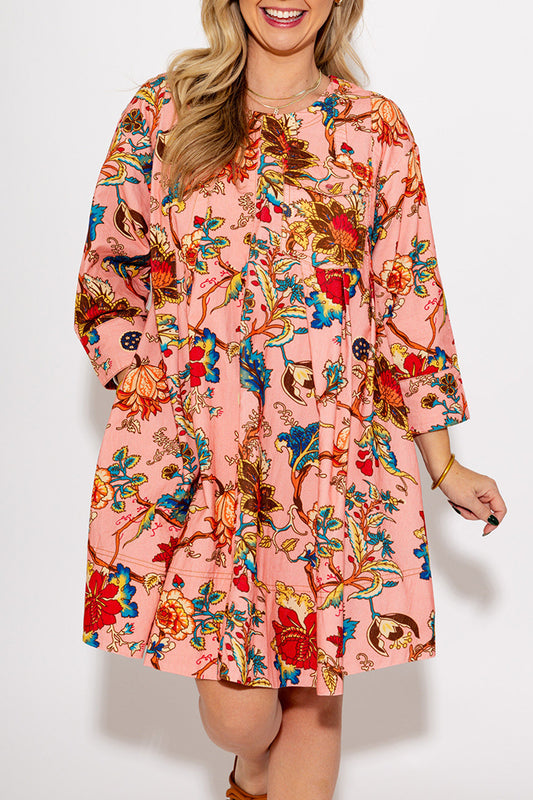 Casual Floral Pocket Dress