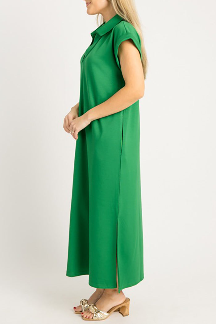 Cuffed Sleeves Maxi Dress