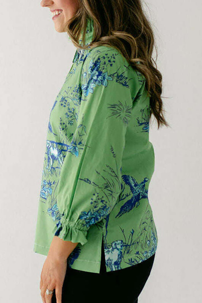 Ruffles Collar Floral Top