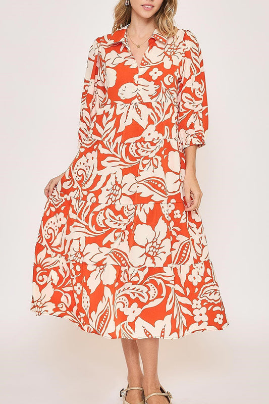 Floral Print Tiered Dress