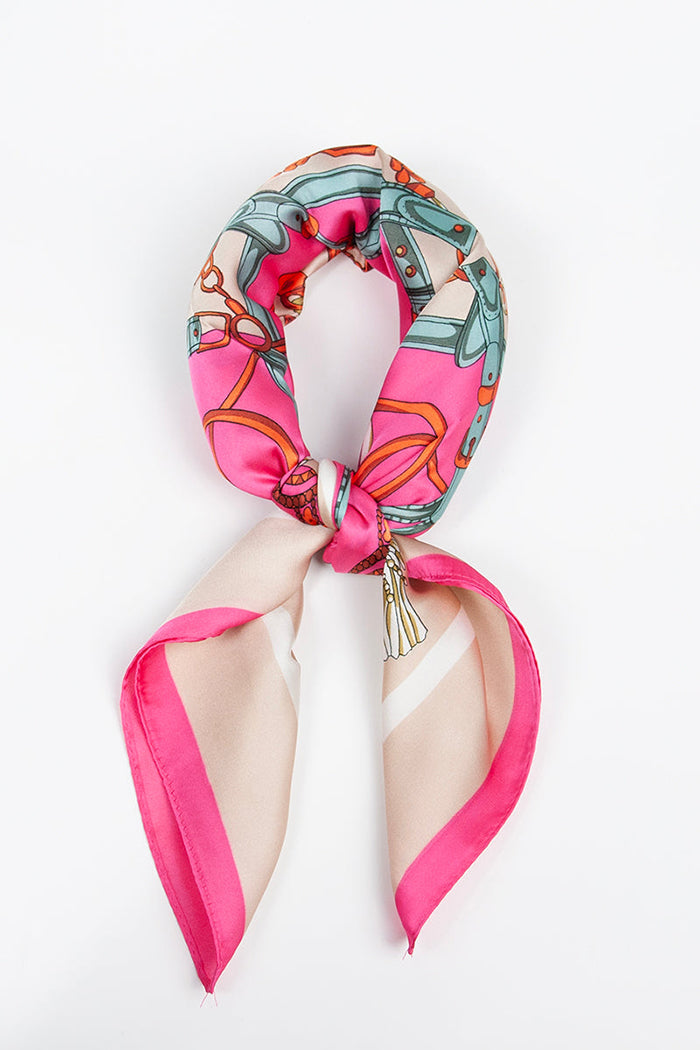 Vintage Ornate Printed Silk Scarf