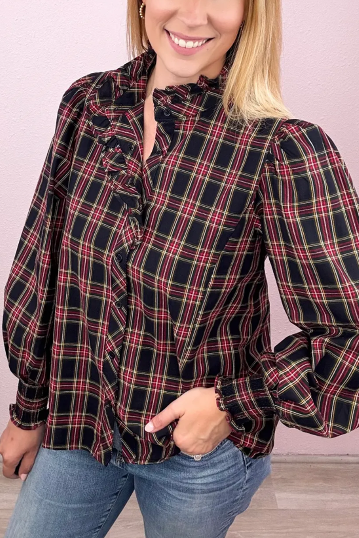 Casual Check Pattern Top