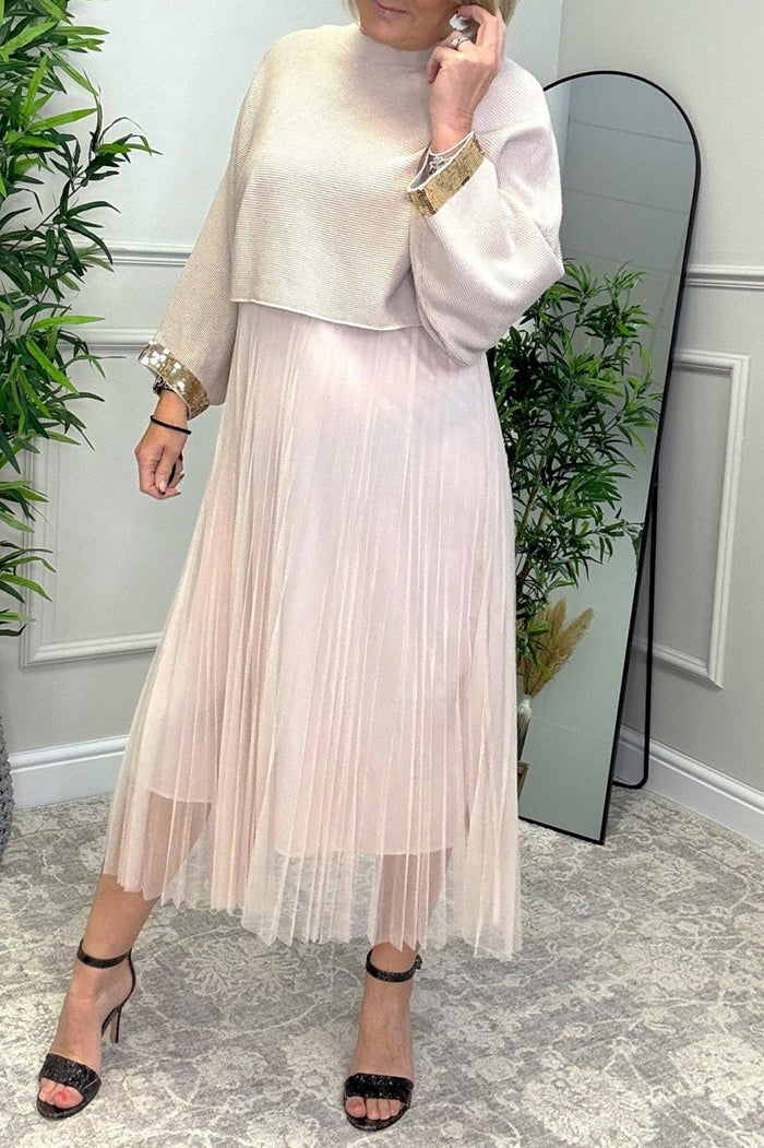 Knit Jumper & Pleated Tulle Dress Set