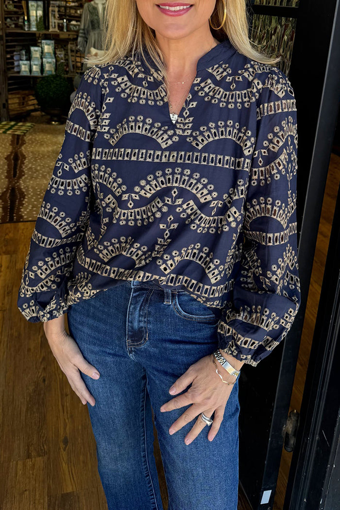 Casual Artisanal Patterned Top