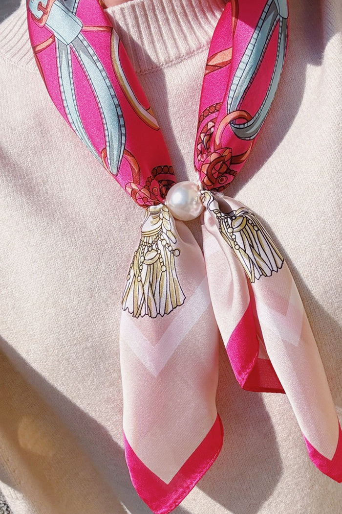 Magnetic Pearl Scarf With Ring