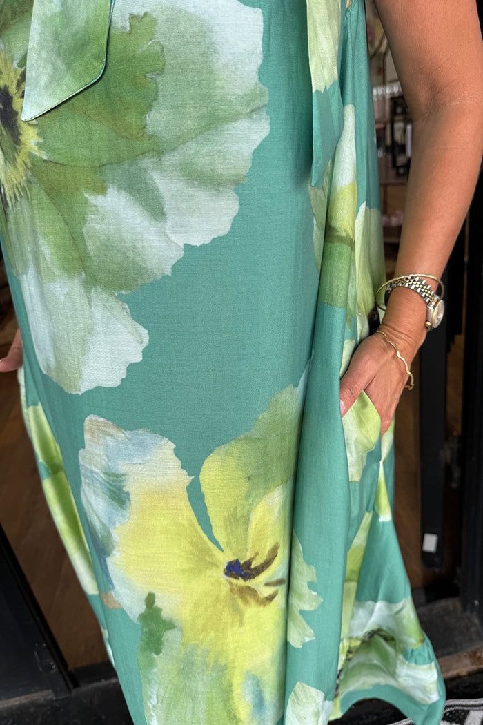 Halter Neck Floral Maxi Dress