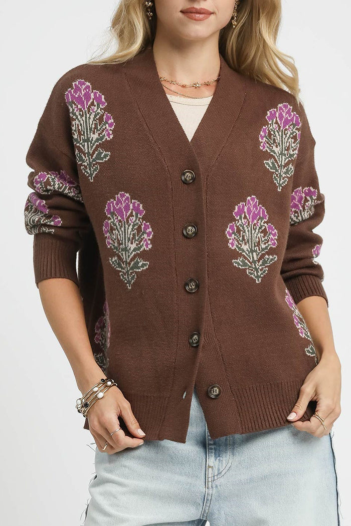 Casual Flower Stem Cardigan
