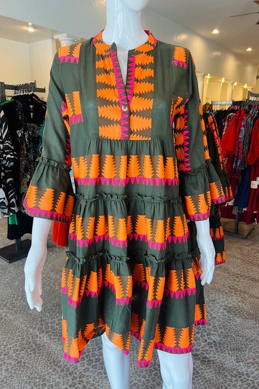 Casual Ruffles Detail Tiered Dress