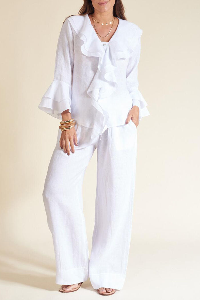 Casual Solid Color Pant Set