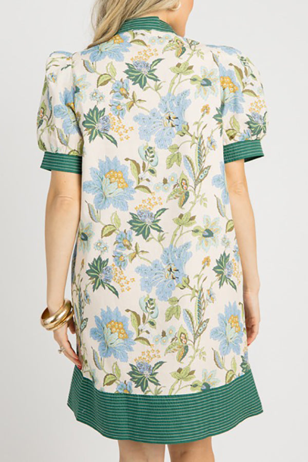 Casual Pocket Floral Dress