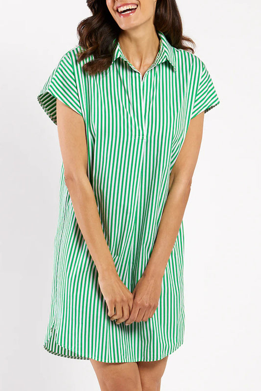 Causal Stripe Shirt Dress