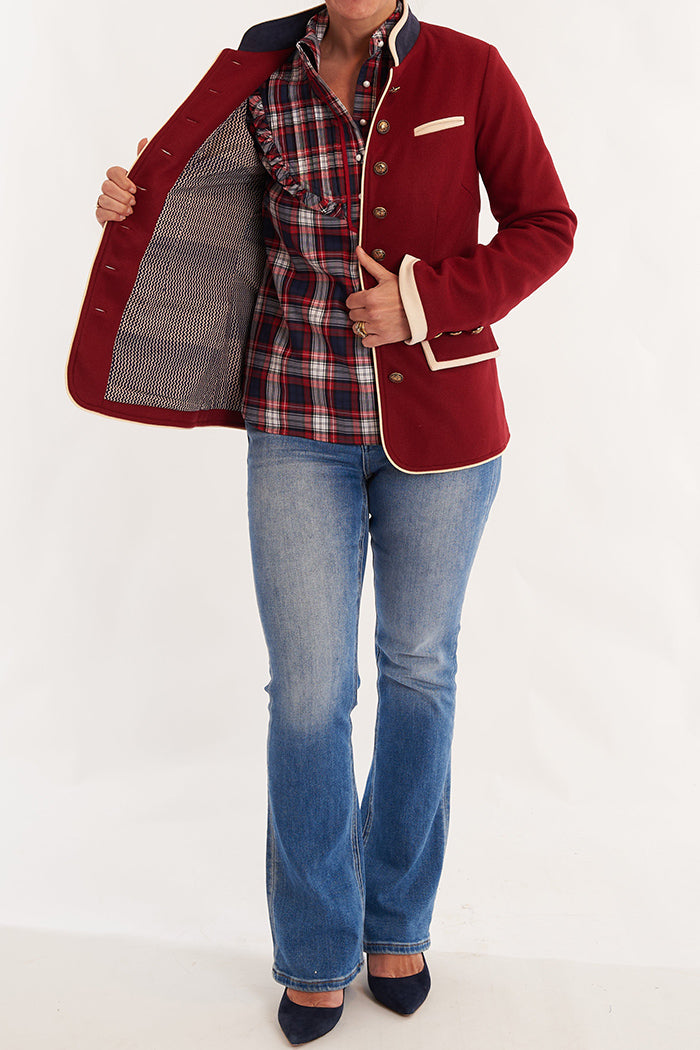 Stand Collar Woolen Jacket
