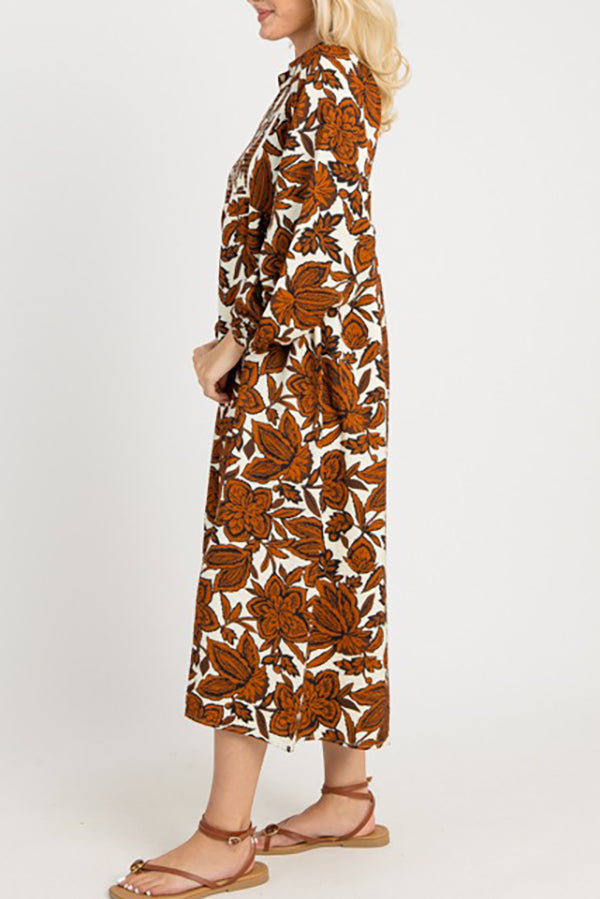 Autumn Blooms Maxi Dress