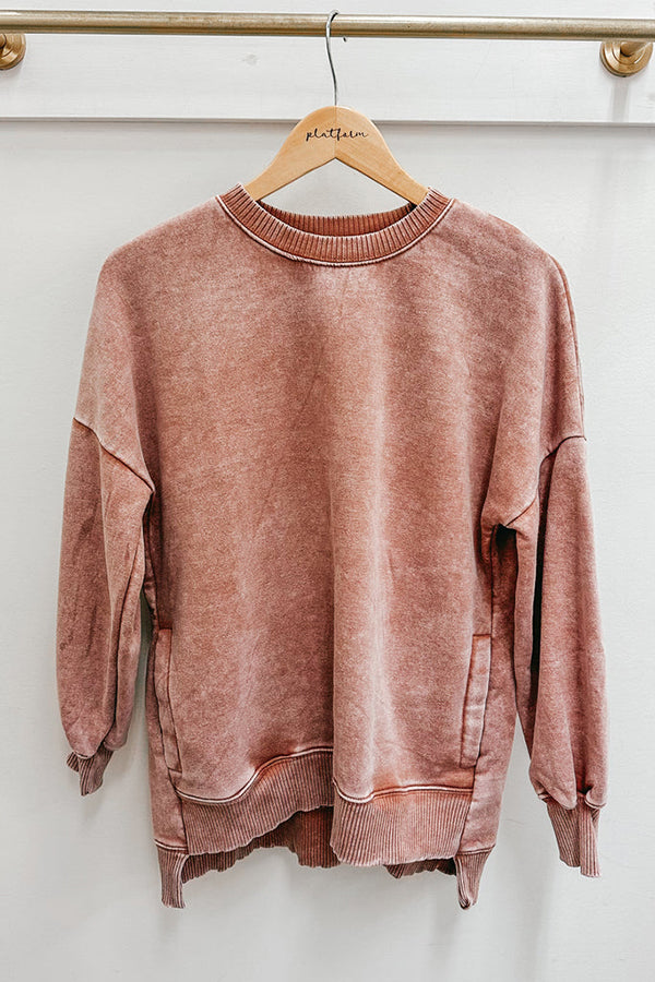 Casual Washed Drop Shoulder Top