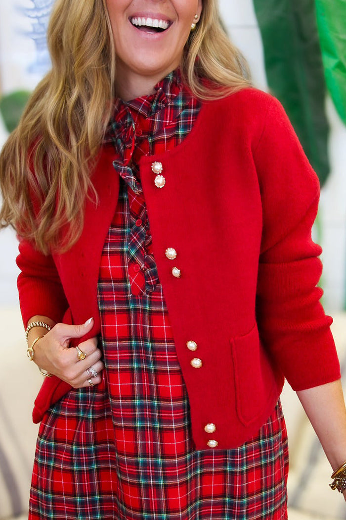 Casual Pearl Button Cardigan