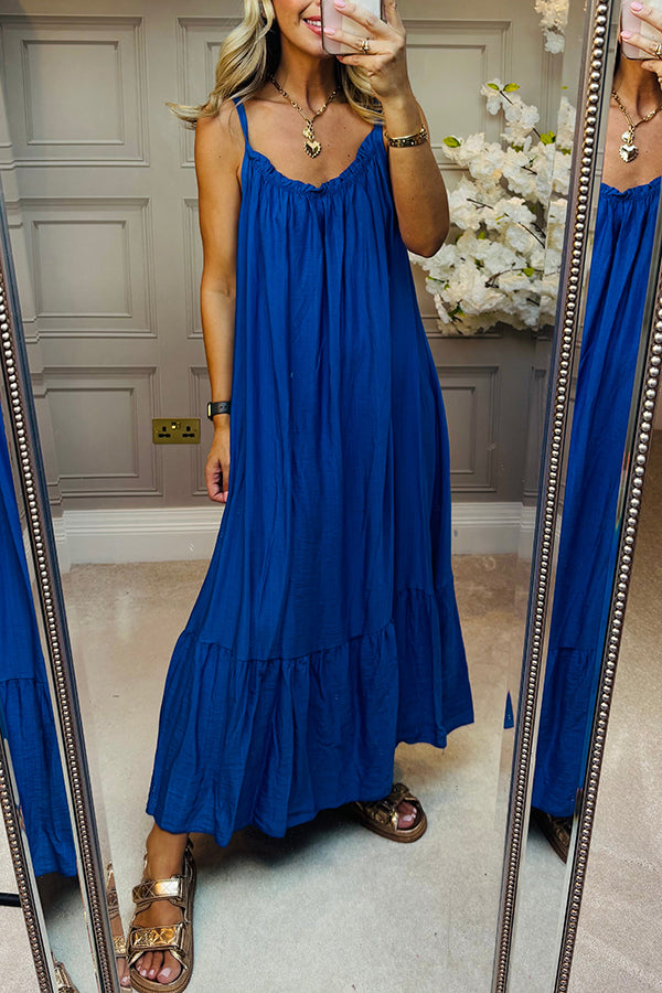 Casual Solid Color Halter Dress