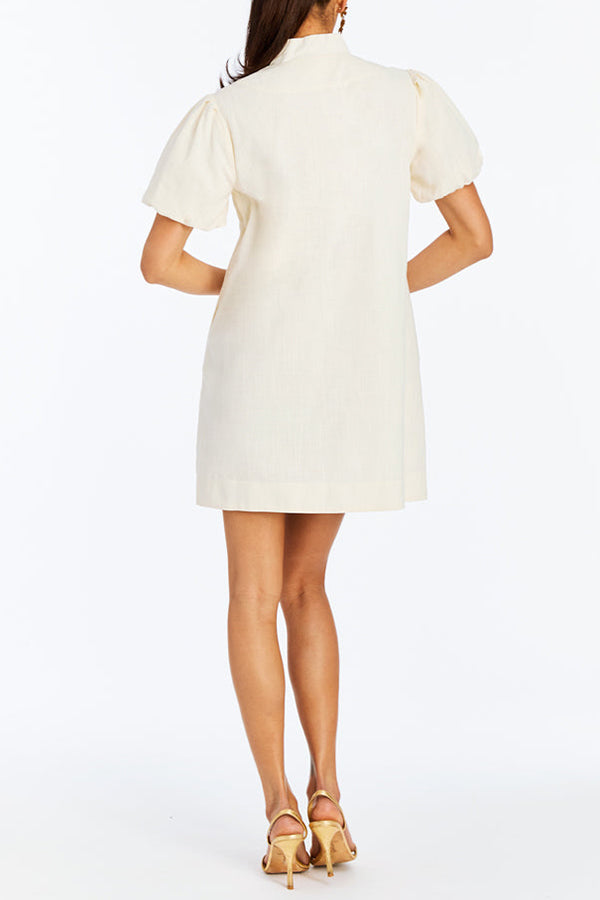 Puff SLeeve Floral Pocket Dress