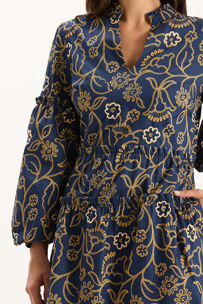 V-Neck Bold Printed Dress