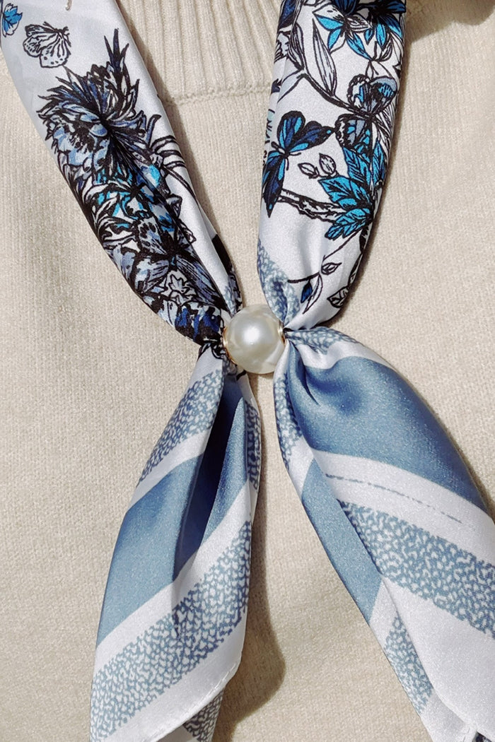 Magnetic Pearl Scarf With Ring