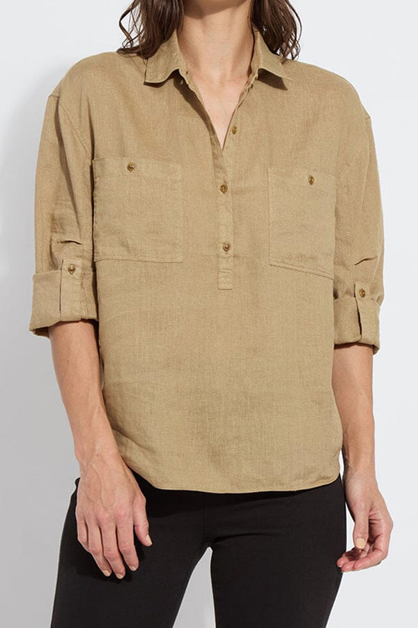 Casual Solid Color Pocket Top