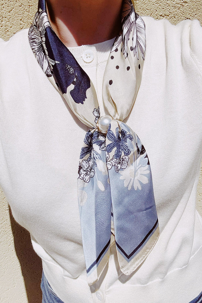 Magnetic Pearl Scarf With Ring