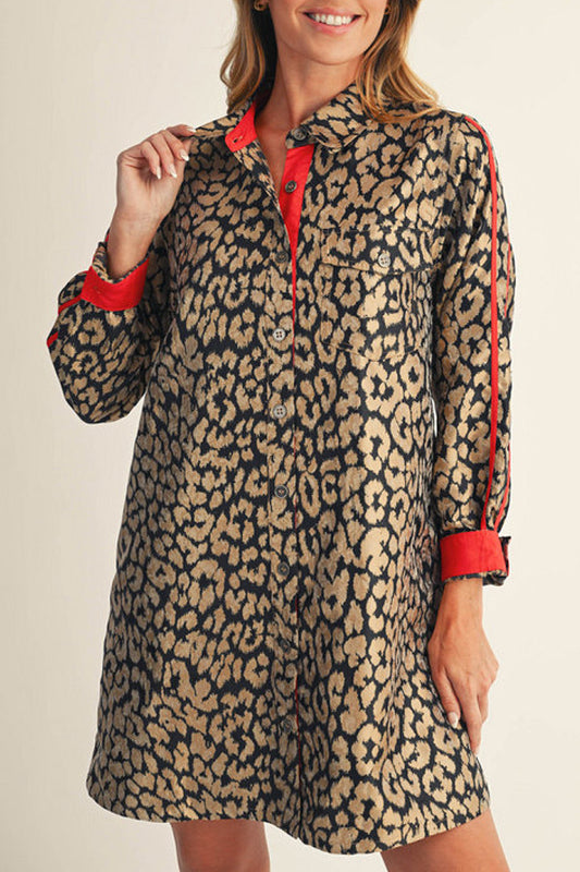 Bold Move Metallic Leopard Pocket Dress