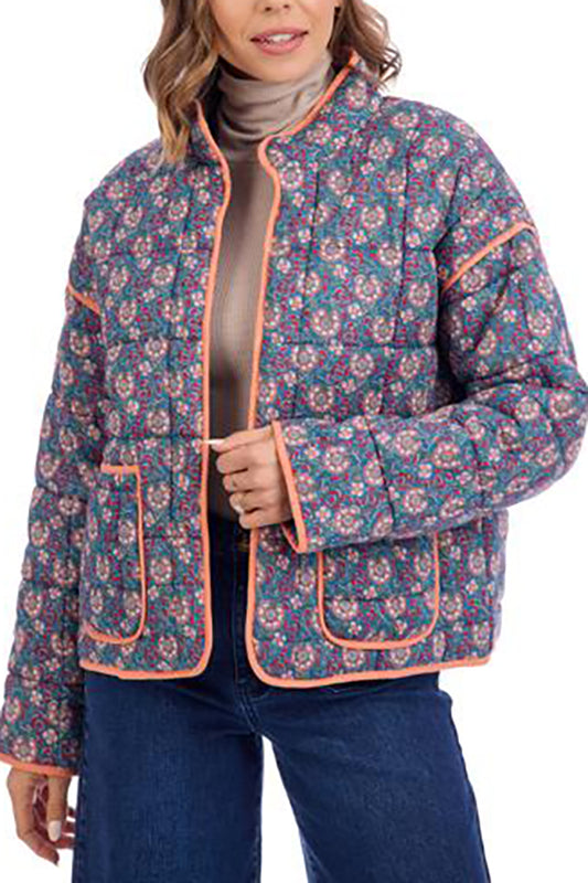 Casual Floral Quilted Jacket