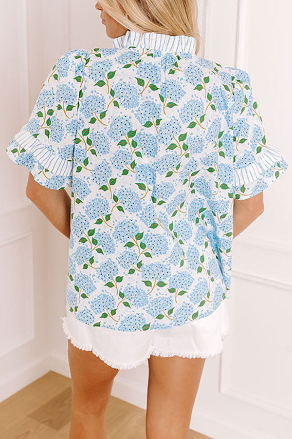 Casual Tie Pleated Sleeve Top