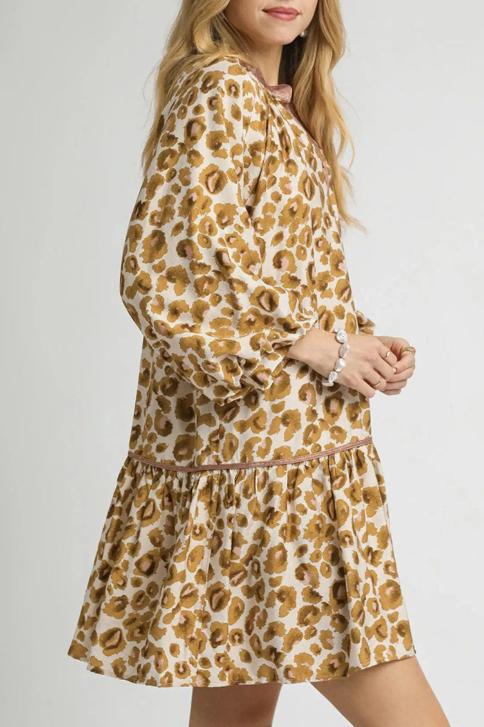 Leopard Print Tiered Dress
